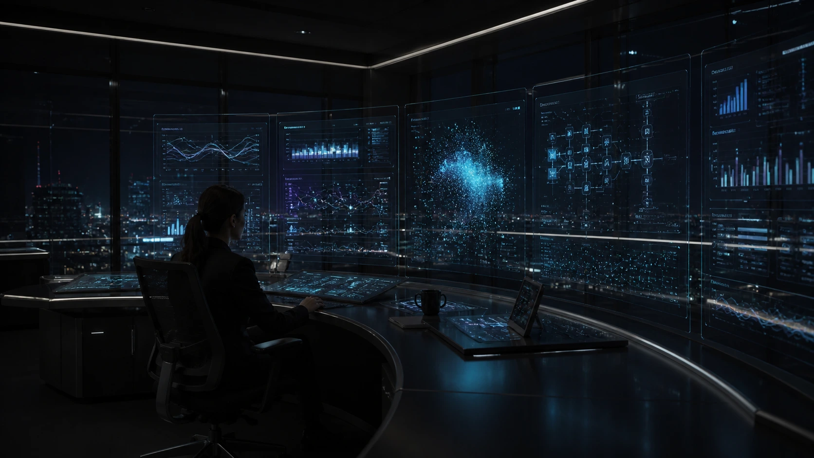 AI automation workflow dashboard with connected operational tasks