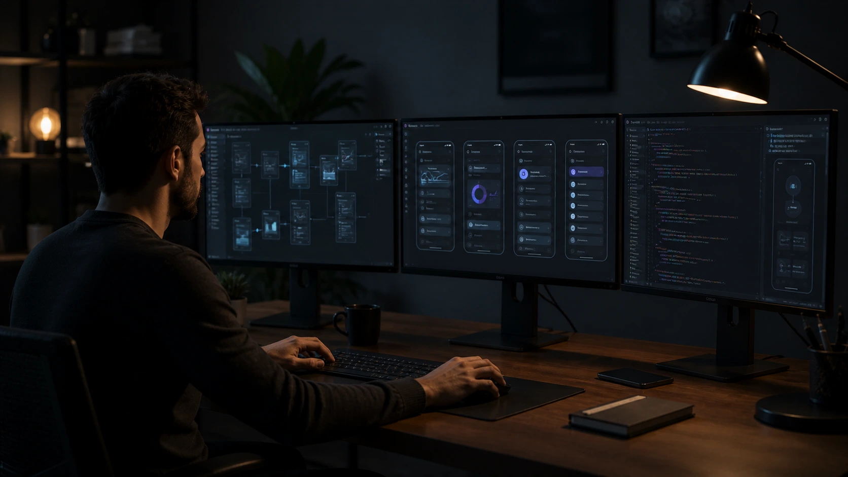 MVP product dashboard showing AI agents coordinating support, lead handling, and business actions